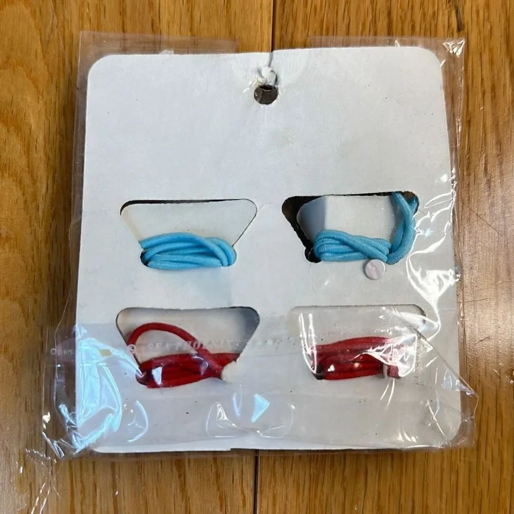 Hello kitty hair elastics red and blue